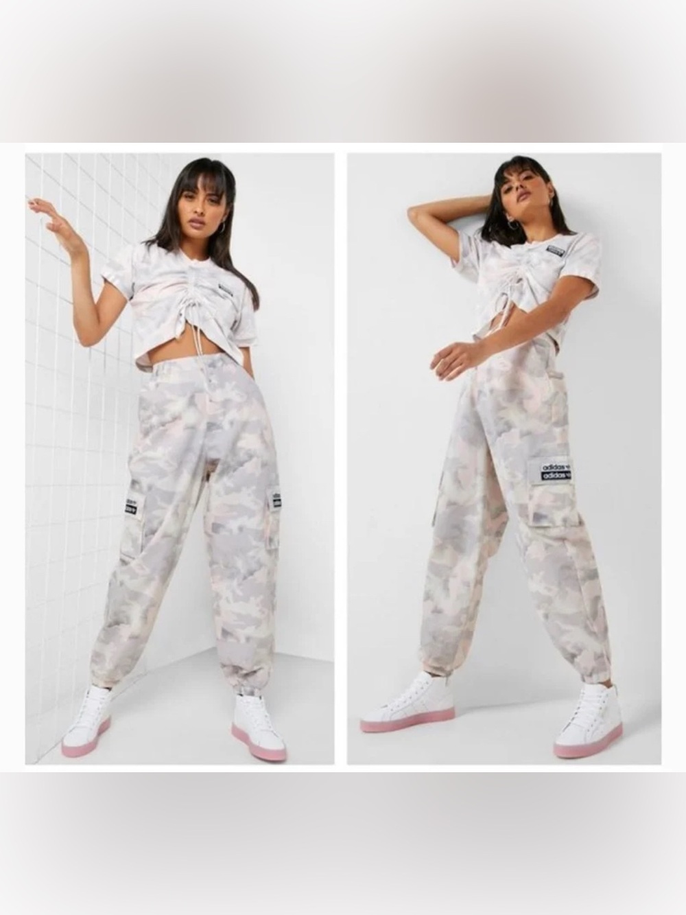 Adidas Pink Camo Cargo Jogger